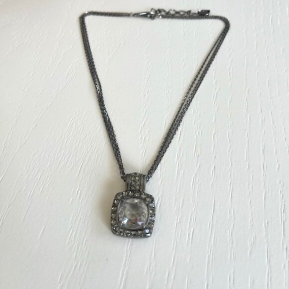 Swarovski Crystal Smoky Quartz Multi Chain Necklace - Picture 2 of 4